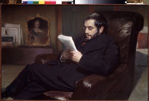 Portret van de kunstenaar Alexander Benois door Leon Bakst