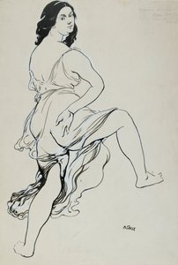 Portret van Isadora Duncan dansend, begin 20e eeuw door Leon Bakst