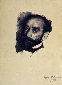 Portret van de kunstenaar Isaac Levitan door Leon Bakst