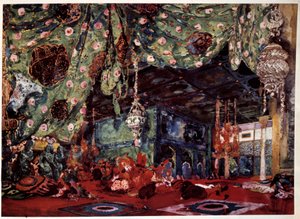 Scenografie door Leon Bakst voor de opera Scheherazade door Leon Bakst