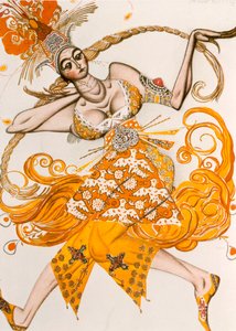 De Vuurvogel, kostuum voor De Vuurvogel, het ballet van Igor Stravinsky, 1910 door Leon Bakst