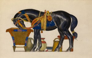 Paard water geven door Leon Bakst