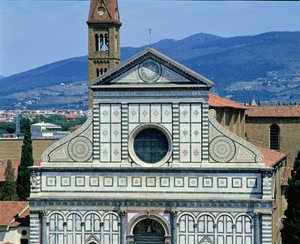 Uitzicht op Santa Maria Novella, ca. 1450-70 door Leon Battista Alberti