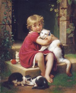 Haar Favoriete Huisdier, 1867 door Leon Bazile Perrault