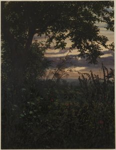 Landschap bij zonsondergang door Léon Bonvin