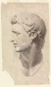 Tekening, Studie van een klassiek mannenhoofd (van een gipsafgietsel), 1881-92 door Leon Dabo