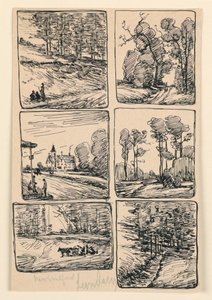 Zes landschapstudies, New Milford door Leon Dabo