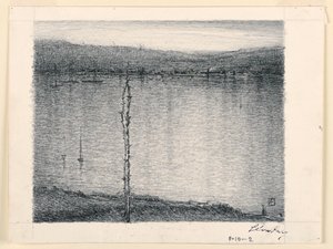 Uitzicht over een Rivier door Leon Dabo