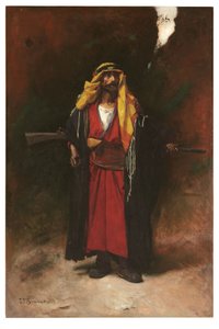 Een Arabische bewaker door Leon Joseph Florentin Bonnat