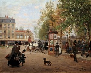 De Place de la Gare in Nancy in 1887 door Leon Joseph Voirin