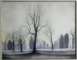 Het park, bomen door Leon Spilliaert