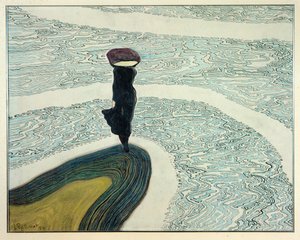 Vrouw aan waterkant door Leon Spilliaert