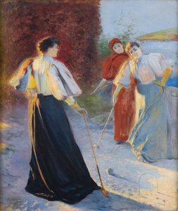 Een spelletje croquet door Leon Wyczolkowski