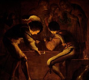 De Verloochening van Petrus door Leonaert Bramer
