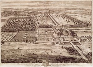 Uitzicht op Temple Newsam House vanuit het oosten (gravure)