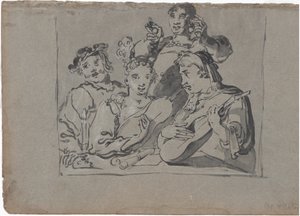 Een Kwartet van Zangers, Luitspelers en Klokkenluiders die in een Herberg bij Kaarslicht Spelen, 1620-1628 door Leonard Bramer