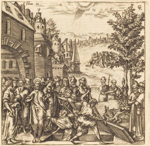 De opwekking van Lazarus door Leonard Gaultier