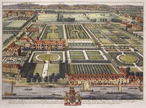 Het Huis in Chelsea in het graafschap Middlesex gegraveerd door Johannes Kip