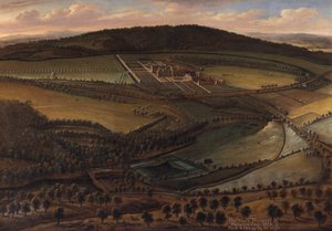 Het noordelijke uitzicht van Hampton Court, Herefordshire