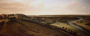 Uitzicht vanaf de zijkant van Richmond Hill richting het nieuwe park van de graaf van Rochester