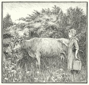 Cushy koe bonny, laat je melk zakken (gravure)