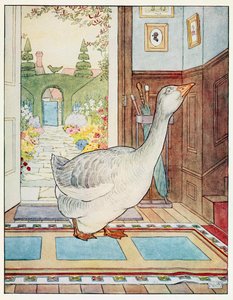 Gansje, Gansje Gans, Waar Zal Ik Zwerven, uit Een Prentenboek met Kinderliedjes door Leonard Leslie Brooke