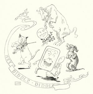 Hey! diddle, diddle, de kat en de viool (gravure) door Leonard Leslie Brooke