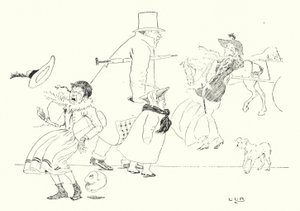 Als je op maandag niest, nies je voor gevaar (gravure) door Leonard Leslie Brooke