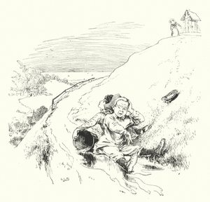 Jack en Jill gingen de heuvel op (gravure) door Leonard Leslie Brooke