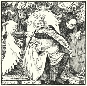 Oude Koning Cole (gravure) door Leonard Leslie Brooke