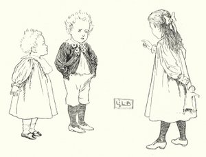 Waar zijn kleine jongens van gemaakt, gemaakt van; waar zijn kleine jongens van gemaakt (gravure) door Leonard Leslie Brooke