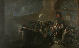 De dood van Daoíz in Monteleón Artilleriegrond door Leonardo Alenza