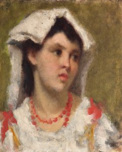 La ciociara Portret van een boerin uit de regio Ciociaria nabij Rome door Leonardo Bazzaro