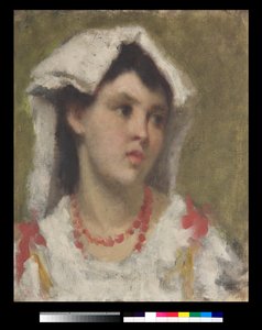Portret van een jonge vrouw uit Ciociaria door Leonardo Bazzaro