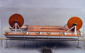 Rivier bagger, model van Leonardo da Vinci (1452-1519). Museum voor Wetenschap en Technologie, Milaan door Leonardo da (after) Vinci