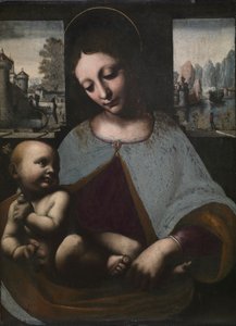 Maagd en Kind door Leonardo da (circle of) Vinci