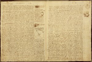 Een pagina uit de Codex Leicester, 1508-12 door Leonardo da Vinci