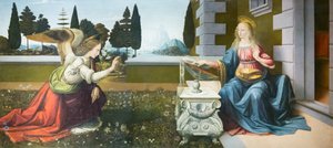 Annunciatie door Leonardo da Vinci