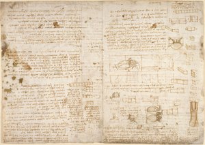 Aantekeningen, diagrammen en schetsen uit 