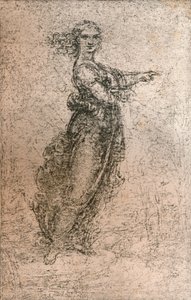 Houtskooltekening van een vrouwelijke figuur, ca. 1472-ca. 1519 1883 door Leonardo da Vinci