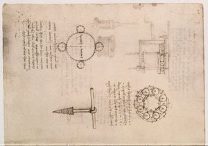 Codex Madrid I f.20, mechanische studies