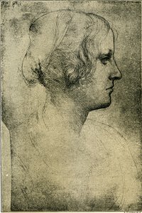 Vrouwelijk profielhoofd door Leonardo da Vinci
