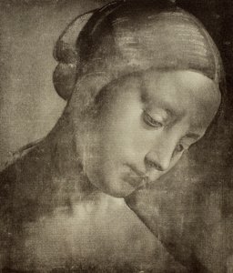 Vrouwelijk hoofd, tekening door Leonardo da Vinci. Gabinetto dei Disegni e delle Stampe, Uffizi Gallery, Florence door Leonardo da Vinci