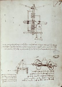 Vliegmachine tekening. Manuscript door Leonardo da Vinci door Leonardo da Vinci