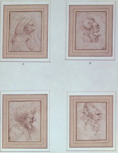 Vier karikaturen door Leonardo da Vinci