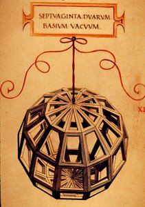 Geometrie: Een Polyhedron Pagina uit het manuscript “De divina proportione” (Over goddelijke verhoudingen) door wiskundige Fra Luca Pacioli, geïllustreerd door Leonardo da Vinci. 1509. door Leonardo da Vinci