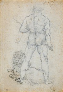 Hercules en de Nemeïsche leeuw, c. 1506-08 door Leonardo da Vinci
