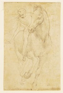 Paard en Ruiter, c.1480 door Leonardo da Vinci