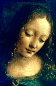 Madonna van de rotsen (detail), 1482-1486 door Leonardo da Vinci