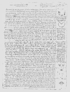 Pagina uit de Codex Leicester, 1508-12 door Leonardo da Vinci